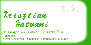 krisztian hatvani business card